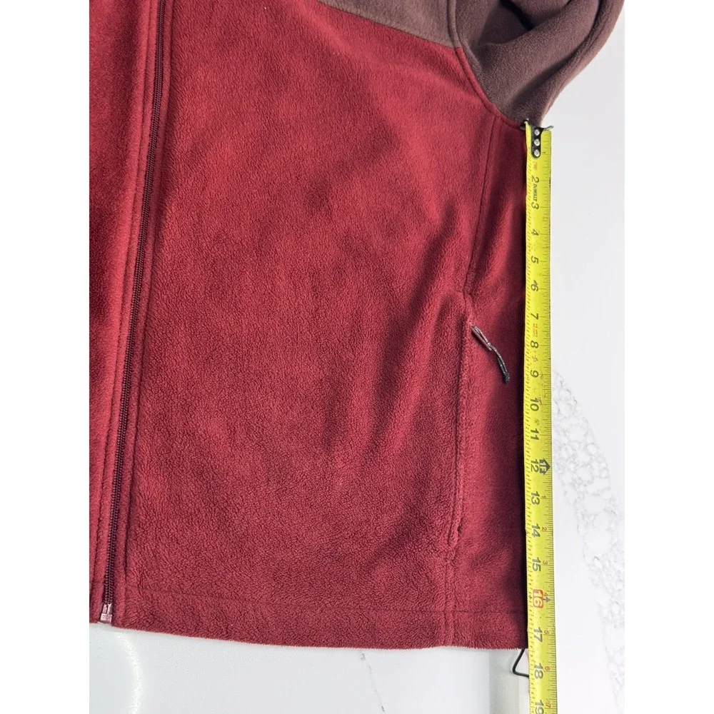 Men's Columbia Red Brown Super Soft Fleece Full Zip Jacket Size XXL